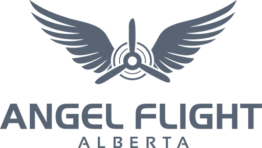 Angel Flight Alberta grey logo